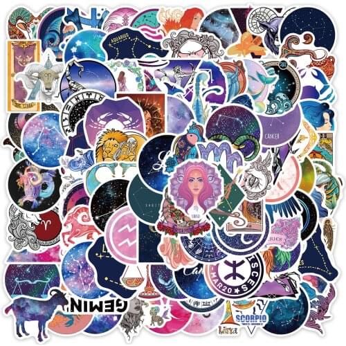 10/50/100Pcs Cartoon Constellation Stickers Dream Galaxy Sticker for Waterproof Skateboard Guitar Suitcase Laptop Graffiti Toy