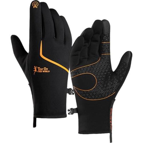Cycling Gloves Motorcycle Bike Mountain- Road Bicycle Men Women Padded Antiskid Touch Screen Water-repellent Nylon Polar Fleece