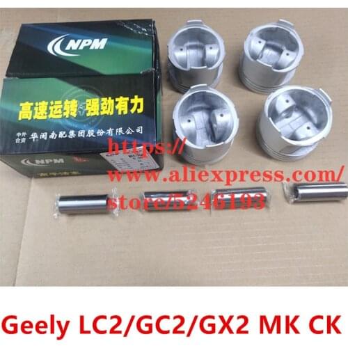 4Pcs/Set Engine Piston For Geely LC2/GC2/GX2 MK CK