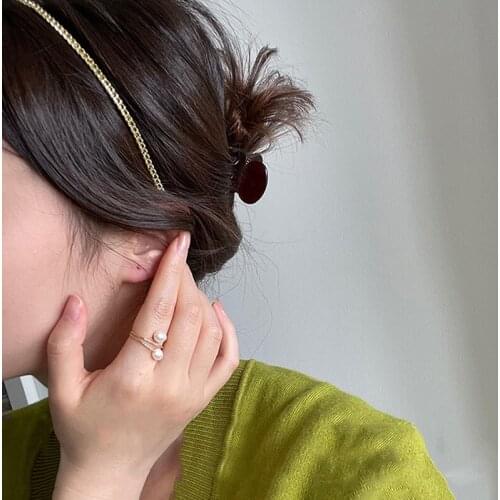 1Pcs New Fashion Women Gold Color Metal Chain Bending Hairbands Geometric Thin Headbands Elegant Headdress For Daily Party