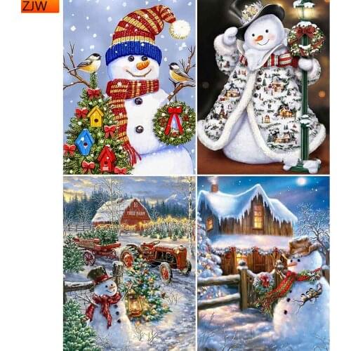 Christmas Diamond Painting Snowman Winter Full Square Drill Home Decoration Mosaic Embroidery Picture Rhinestone