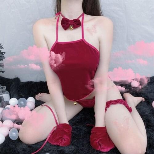 Bunny Girl Sexy Anime Cosplay costume 3 Colours Rabbit Bodysuit Erotic Outfit for woman Chest Sweet Gift for Girlfriend Clubwear