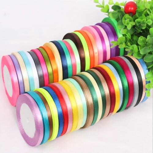 6mm Single Face Silk Satin Ribbon 25Yards/Roll Christmas Halloween Gift Wrapping Wedding Decoration DIY Handmade Craft Supplies