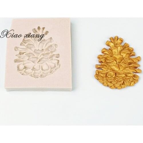 Pinecone Fondant Cake Decorating Tools Cupcake Chocolate Wedding Cake Border Silicone Molds Kitchen Baking Moulds Soft M1413