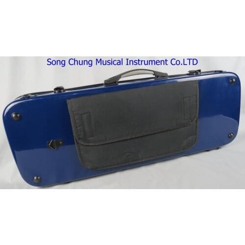 Blue fiberglass adjustable 15-17''viola case,With two bows holder