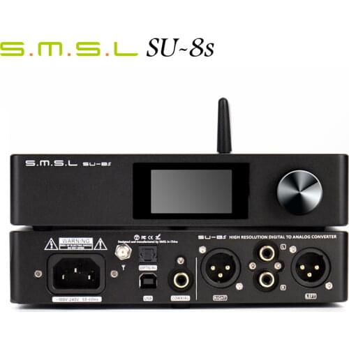 SMSL SU-8s MQA Decoder ES9068AS DSD512 PCM 768kHz/32Bit Bluetooth 5.0 Hi-Res Audio DAC with Full function Remote Control