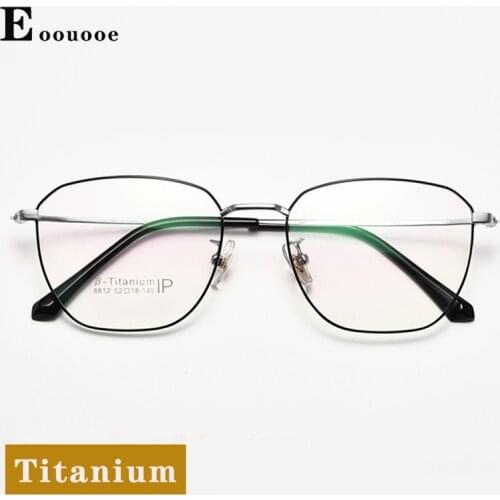 Titanium Men Glasses Frame large size Gafas Female Two-color IP plating Super light Opticas Glasses