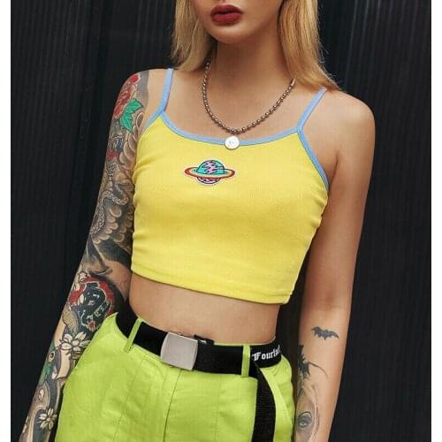 Printed Harajuku Crop Top Backless Sleeveless Spaghetti Strap Top Women Cute Tops Vest Summer Streetwear Mujer Femme