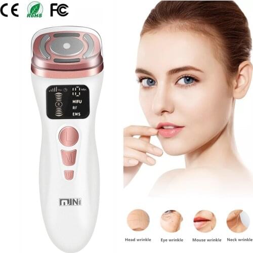 Mini Hifu Ultrasonic Bipolar RF Radio Frequency Machine Face Lifting Skin Rejuvenation LED Light therapy Anti Wrinkle Tightening