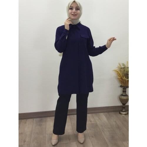 2021 summer Season Women 'S Crepe Fabric Mobile Stone Hijab Tunik Muslim İslamic Shirt