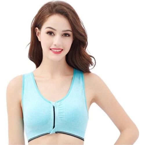 Women Zipper Push Up Sports Bras,Plus Size XL Padded Wirefree Breathable Sports Tops,Fitness Gym Yoga Sports Bra Top