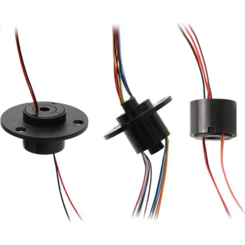 1PC Through Hole Dia 5mm Slip Ring 2/4/6/12CH Wires Hollow Shaft Slipring Conductive Ring for Gimbal/Robot Electric Collector
