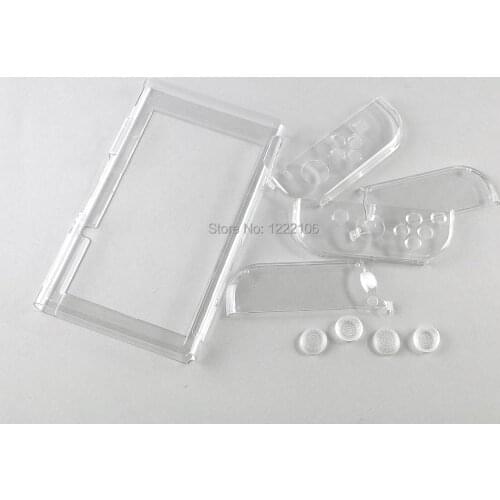 10sets Crystal Protector Clear Protective Hard Case Back Cover Skin Shockproof Shell Joystick Caps For NS NX Switch