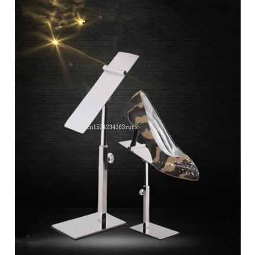 10pcs Matte Stainless Steel Brushed Shoe Tree Showing Shelf Holder Shoe Care Rack Shoe Display Stand Show Holder