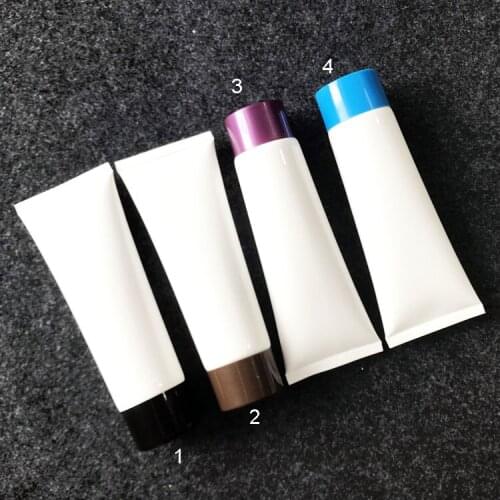 300pcs/lot 100g 100ml White Empty Plastic Squeeze Bottle Cosmetic Facial Cleanser Hand Cream Soft Tube