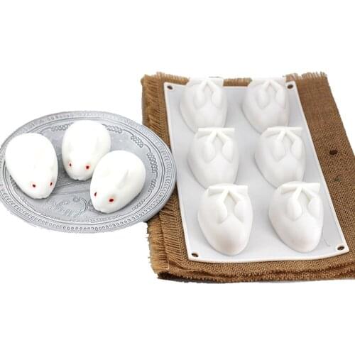 6 Rabbits Soap Mold for Soap Making Silicone mould DIY Easter Gift handmade Cold soap Tool home maker Craft