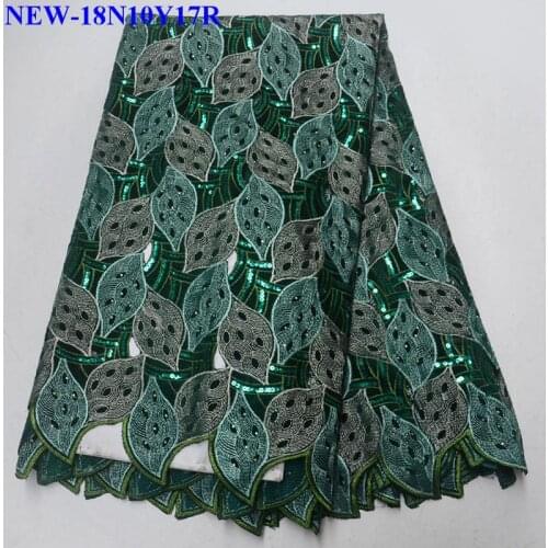 African Dry embroidered sequins Swiss Voile Lace High Quality Velvet lace fabric For Man African Cotton Voile Lace Fabric SX003