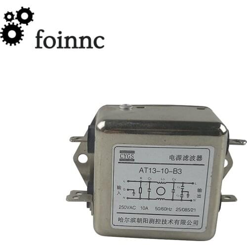 AT13-10-B3 AC 250V 10A 50/60HZ Single Phase EMI Power Filter for CNC Control Box