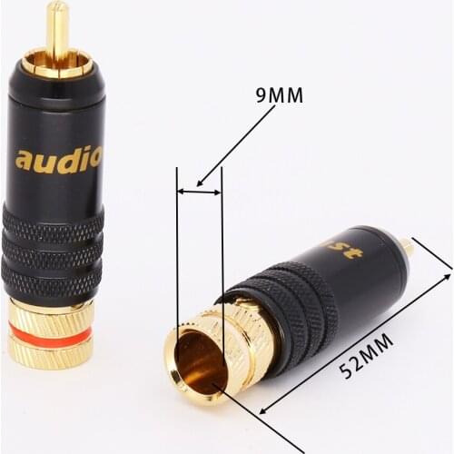 Audiocrast R144 4pcs 24K Gold Plated RCA Audio Plug Lock Soldering Audio/Video plugs Connector