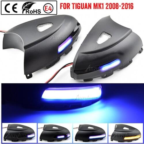 For VW Volkswagen Tiguan MK1 2008-2016 Car Accessories LED Dynamic Turn Signal Blinker Side Mirror Indicator Light Puddle Light