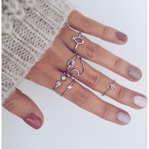 Bird feather Women's Silver Rings