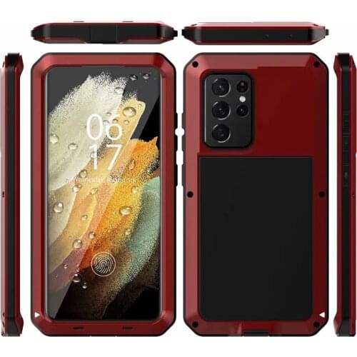 Funda Case for Samsung Galaxy S21 Ultra S20 Note 20 Ultra Note 10 Plus 360 Metal Armor Heavy Duty Coque Protection Case Cover