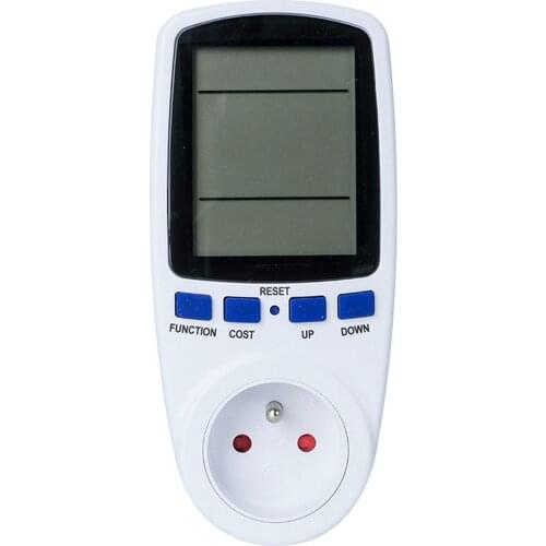 250V EU Digital LCD Wattmeter Wattmeter Electricity KWh Power Meter EU FR US UK AU Plug 16A Measuring Socket Power Analyzer