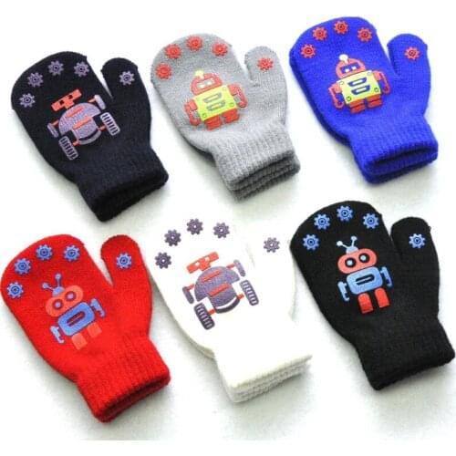 Kids Winter Knitted Glove with Cute Wool Newborn Mittens Snowdays Fight Warm Mittens Knitted Mittens for Boys Girls