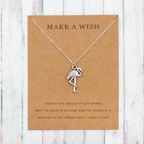 Flamingo Unicorn Monkey Tiger Elephant Horse Necklace For Women Chain Necklace Friendship Gifts With Card