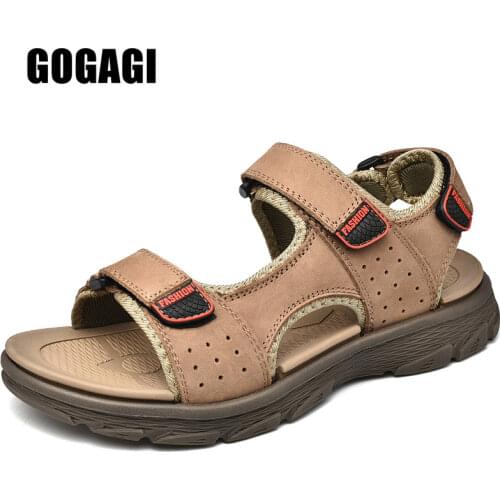 Мужские кожаные сандали GOGAGI China At AliExpress