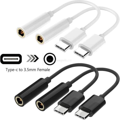 Braided type C to 3.5 Earphone Adapter Type-C USB-C male 3.5mm AUX Audio Jack Cable Converter Headphone Conversion Plug 100pcs