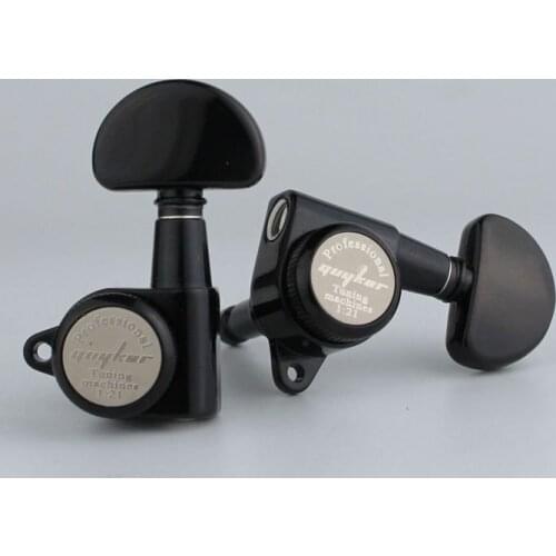 1 Set GUYKER 3R3L Upgraded version Black Rear Locking Tuners Guitar Tuning Pegs machine head 1:21 For LP SG guitar