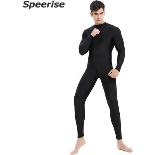 Mens Turtleneck Spandex Long Sleeve Unitard Lycra Zentai Bodysuit Cosplay Bodysuit Adult Full Body Leotard Second Skin Costumes