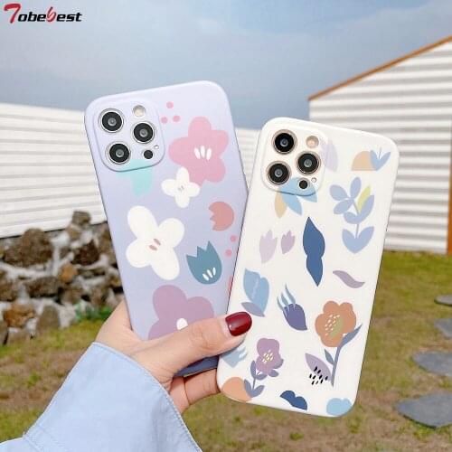 Tobebest Flower Soft Phone Cases for iPhone 12 11 Pro Max X XS XR 7 8 Plus SE2020 12mini Case Cover ins Popular