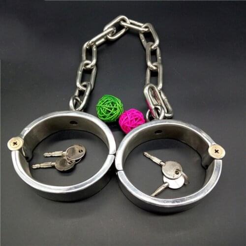 Heavy Duty stainless steel leg cuffs BDSM bondage restraints sex Slave adult sex games fetish legcuffs sex toys for couples