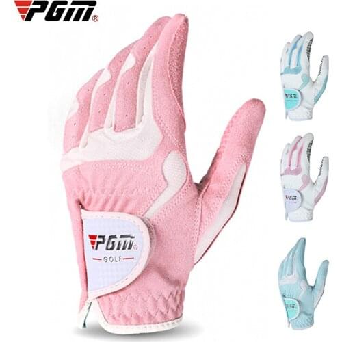 A Pair Golf Gloves Women Soft Breathable Microfiber Leather Wear-resistant With Anti-slip Granules Women Movement Gloves