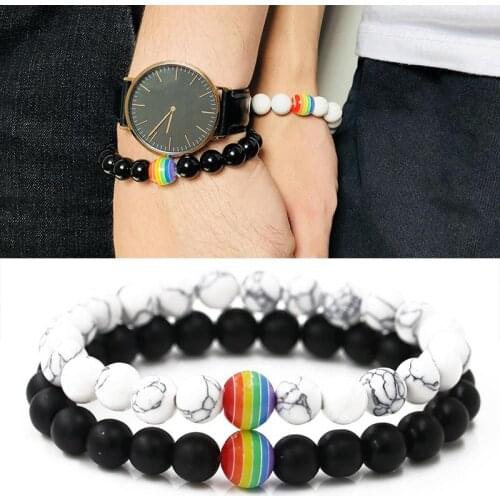2021 Rainbow Bracelet for Men and Women, Jewelry for Couples Male arm Bracelet