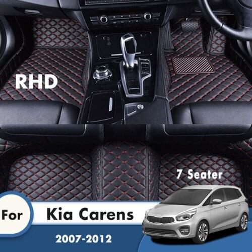 RHD Custom Car Floor Mats For Kia Carens 2012 2011 2010 2009 2008 2007 7 Seater Auto Foot Pads Automobile Styling Carpets Covers