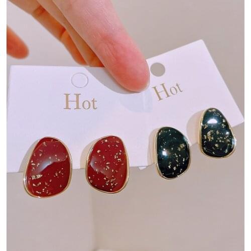 Trendy Irregular Geometric Metal Stud Earrings 2021 New Simple Retro Stud Earrings Women Party Jewelry Gifts Accessories