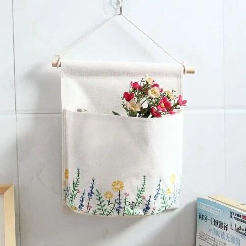 Storage bag wall-mounted cotton sack waterproof storage hanging bag enlarged hanging pocket cloth art door sundries storage bag
