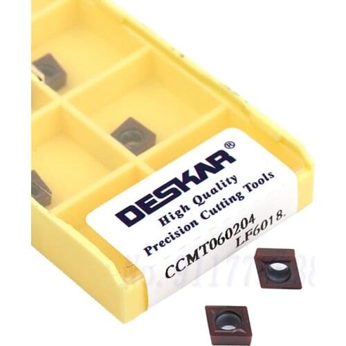 10Pcs CCMT060204 LF6018 CNC Metal Turning Lathe Tools CCMT060208 LF6018 Carbide Cutting Inserts , For Stainless Steel Processing