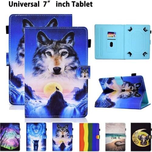 Universal 7 inch tablet Case For Samsung Galaxy Tab 3 Lite 7.0 T110 Cover For Samsung Tab A T280 Funda Cartoon Print Stand Shell