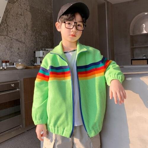 Rainbow Spring Autumn Coat Outerwear Top Children Clothes Kids Costume Teenage Formal Home Outdoor Boy Clothing High Quality