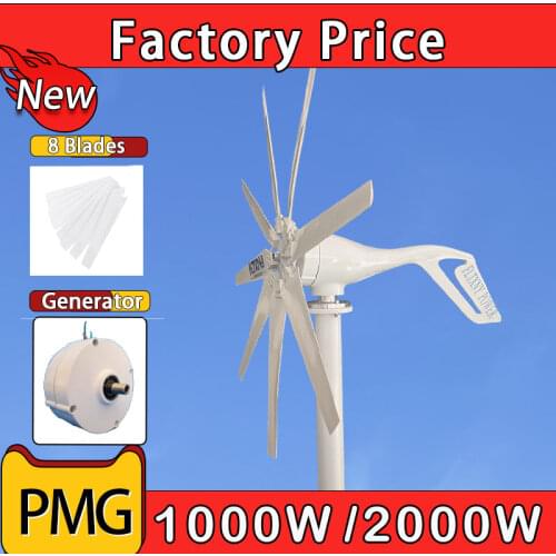 1000W 2000W Wind Power Turbines Generator 12V24V Windmill Generator For Boat With MPPT Controller Low Noise Low Wind Speed Start