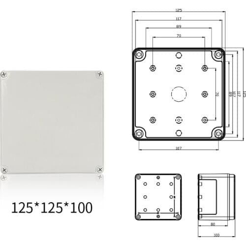 Waterproof Plastic Electronic Project Enclosure Cover CASE Box 125x125x100mm