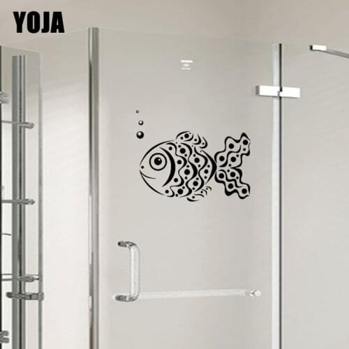 YOJA 20x25.1CM Cute Goldfish Bathroom Glass Decorative Decals Home Room Wall Stickers G2-0426