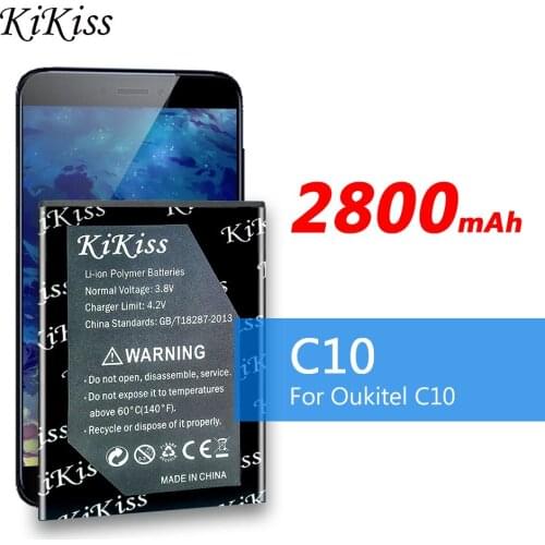 KiKiss High Capacity 2800mAh Backup Battery Replacement For Oukitel C10 Mobile Phone