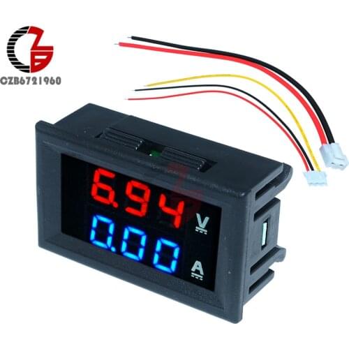 0.56" LED Digital Voltmeter Ammeter DC 100V 10A Current Voltage Meter USB Charger Doctor Car Motorcycle Volt Amp Detector Tester