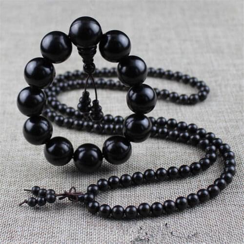 Wholesale Ebony Bracelets Natural Black Sandal Wood Prayer Meditation Malas Various Sizes 10pcs Free Ship