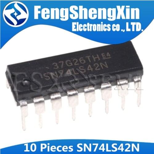 10pcs SN74LS42N DIP16 74LS42N HD74LS42P DIP HD74LS42 74LS42 74LS42P DIP-16 LOW POWER SCHOTTKY IC